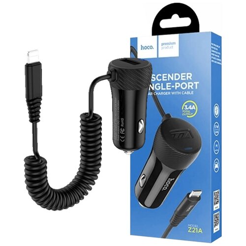 hoco. Auto punjač za Lightning kabelom, 1 x USB, 2.4 A max. – Z21A Ascender Lightning Cijene