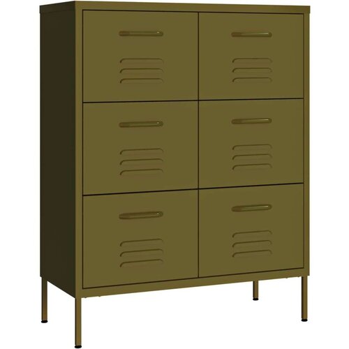 VidaXL Omarica s predali olivno zelena 80x35x101,5 cm jeklo Slike