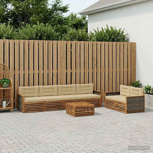  Set vanjskih sofa 7 kom. Prirodna i bež Cijene