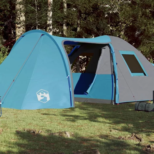 Šator za kampiranje za 6 osoba plavi 466x342x200 cm taft 185T