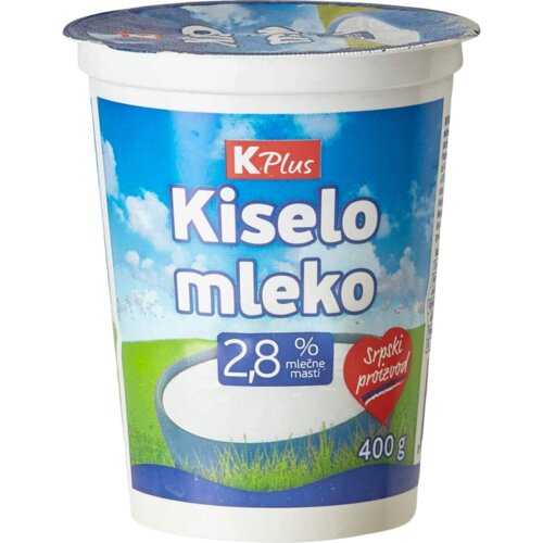 K Plus Kiselo mleko 2,8%mm 400g Cene