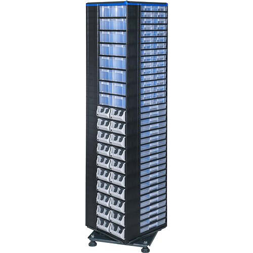 eurokraft pro Vrtljivo stojalo VARIOPLUS PRO, VxŠxG 1870 x 445 x 445 mm, 282 predalov, 212 ločilnih nastavkov Cene