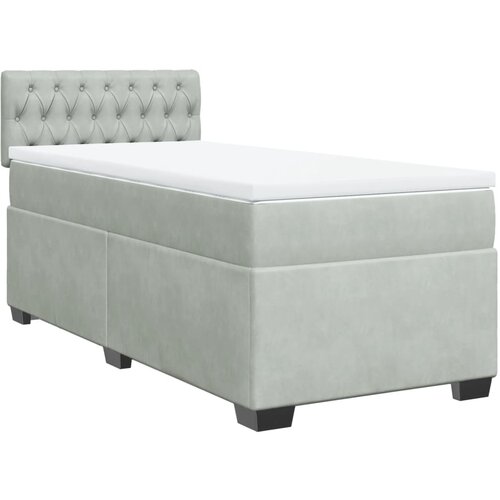 Maison Chic Box spring postelja - Vzmetna postelja z vzmetnico svetlo siva 80x200 cm žamet SL10456, (21901454) Slike