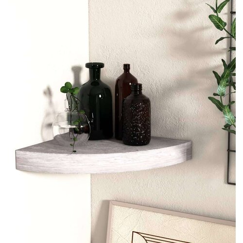 vidaXL Kutna zidna polica siva boja betona 25 x 25 x 3 8 cm MDF Cene