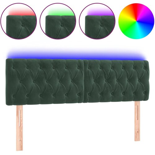 Maison Chic led posteljno vzglavje - vzglavna omarica - nočna omarica temno zeleno 160x7x78/88 cm žamet, (21707767) Slike