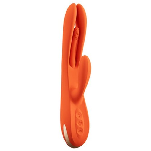 HoneyPlayBox Rabbit vibrator - Terri Kinky Finger Tapping, z aplikacijo, oranžen Cene