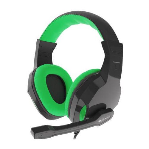 Natec Argon 100 gamer slu&amp;scaron;alice sa mikrofonom, crne-zelene Slike