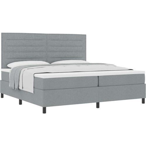  Krevet s podnicom i jastucom svijetlosive boje 200x200 cm od tkanine Slike