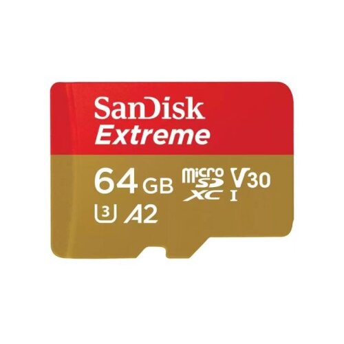 San Disk Extreme microSDXC 64GB + SD Adapter 170MB/s & 80MB/s A2 C10 V30 UHS-I U3 Cene