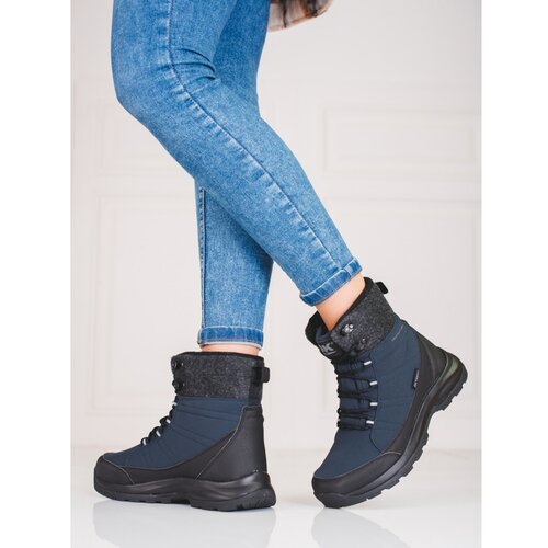 DK Lace-up snow boots for women navy blue Slike
