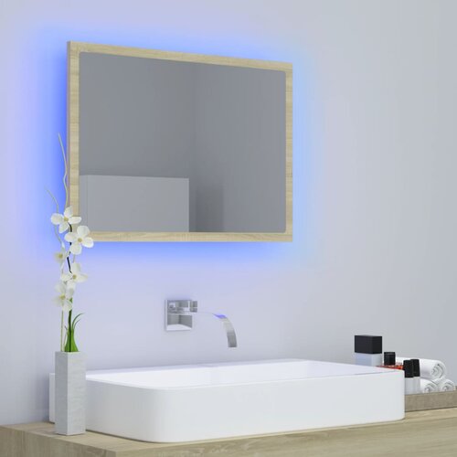 LED kupaonsko ogledalo boja hrasta sonome 60x8,5x37 cm akrilno Slike