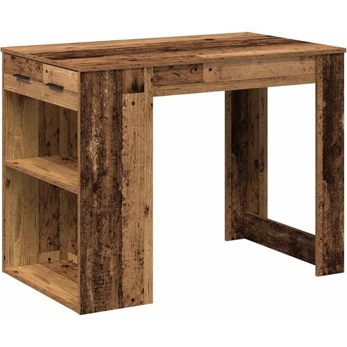 Maison Chic Pisalna miza - pisarniška miza - Računalniška miza s predalom in polico starinski les 102x62x77,5 cm, (21785312) Cene