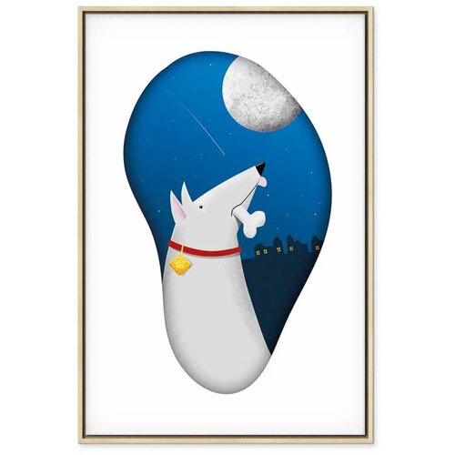  Slika - Dog Dreams (1 Part) Vertical 80x120 U prirodnom drvenom okviru Slike