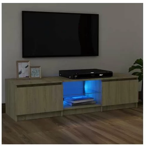  TV omarica z LED lučkami sonoma hrast 120x30x35,5 cm