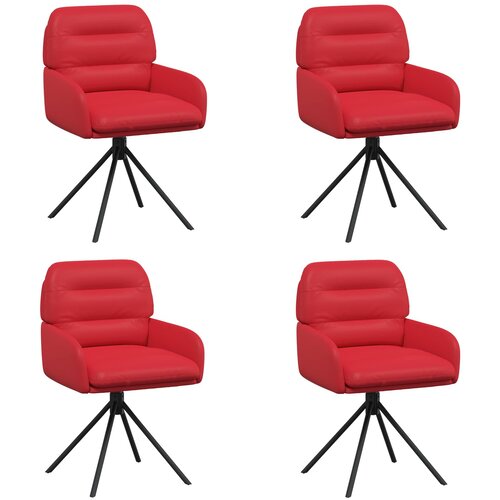 vidaXL Vrtilne jedilne stole 4 pcs Umetno usnje Rdeča, (5000296843) Cene