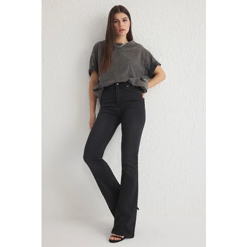 Trendyol Black High Waist Flare Jeans