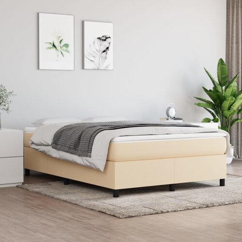 vidaXL Box spring posteljni okvir krem 140x200 cm blago Cene