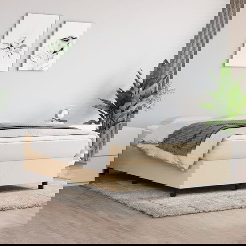 vidaXL Okvir za krevet s oprugama krem 140x200 cm od tkanine Cijene