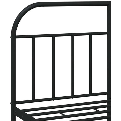 VidaXL Metalni okvir za krevet s uzglavljem crni 135x190 cm Slike