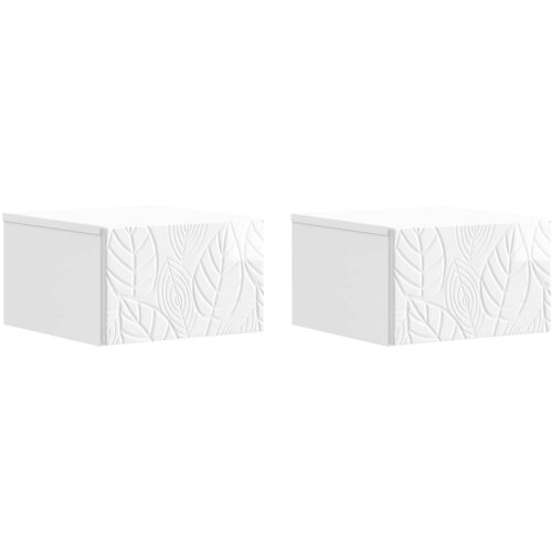 vidaXL Stenska stranska miza 2 pcs Bela visok sijaj 34,5 x 33 x 20 cm, (5000247503) Cene
