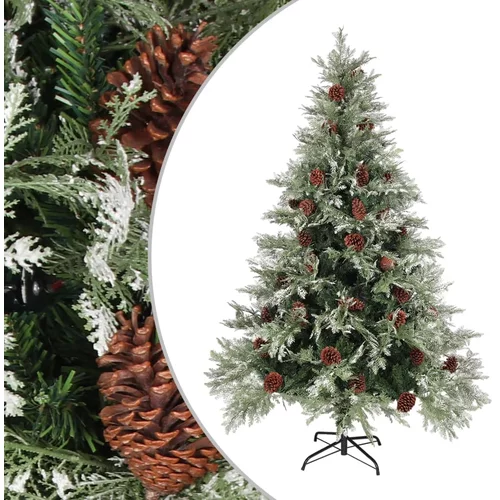 vidaXL božićno drvce sa šiškama zeleno-bijelo 150 cm pvc i pe