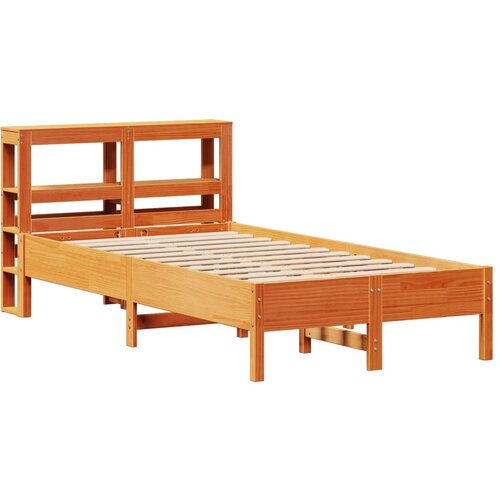 VidaXL Posteljni okvir z vzglavjem vo&amp;scaron;čeno rjava 120x200 cm borovina, (21303743) Slike