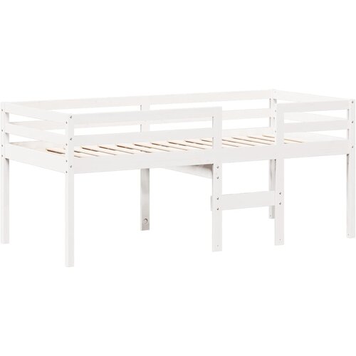  Visoki krevet s krovom bijeli 90 x 190 cm od masivne borovine Slike