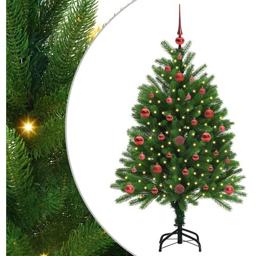  Božićno drvce s 150 LED svjetlima s stalakom Zelena 120 cm PE Slike