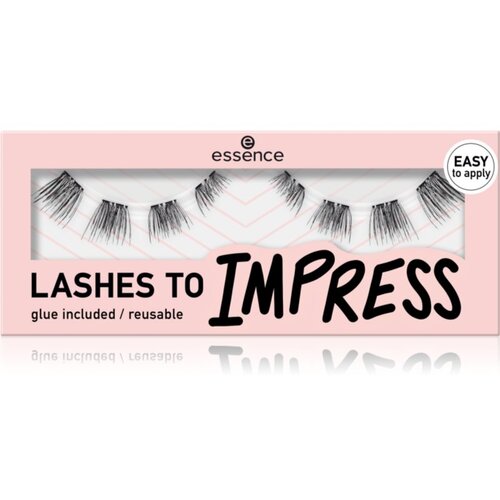 Essence LASHES TO IMPRESS umetne trepalnice z lepilom 8 kos Slike