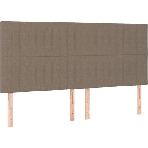 VidaXL Krevet s oprugama i madracem smeđesivi 200x200 cm od tkanine Slike