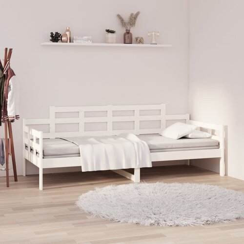  Dnevni ležaj bijeli od masivne borovine 90 x 190 cm Cijene