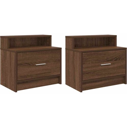 Maison Chic 2 kose Nočne omarice - Nočne mize s predalom rjavi hrast 51x31x47 cm, (21690515) Cene