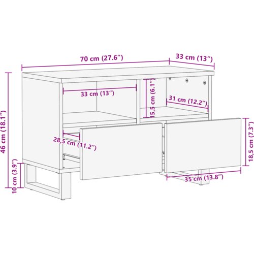 VidaXL Centri za zabavu i stalci za TV Bijela i crna 70 x 33.5 x 46 cm Slike