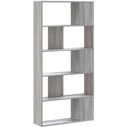 vidaXL Knjižna omara 5-nadstropna siva sonoma 80,5x23,5x162,5 cm Cene