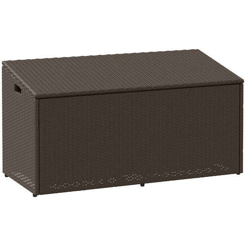 vidaXL Vrtna &scaron;katla rjava 110x50x58 cm poli ratan Cene