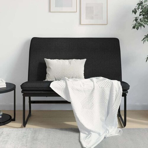  Klupa crna 100 x 75 x 76 cm od tkanine - Crna Cene