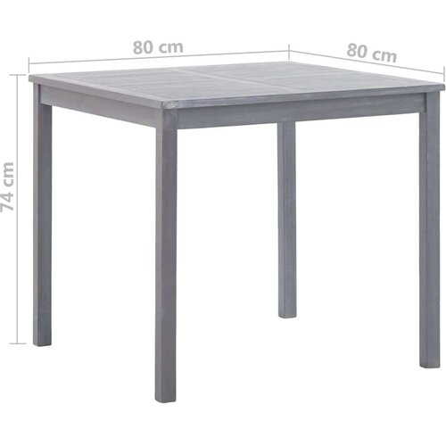  Vrtni stol sivi 80 x 80 x 74 cm od masivnog bagremovog drva Slike