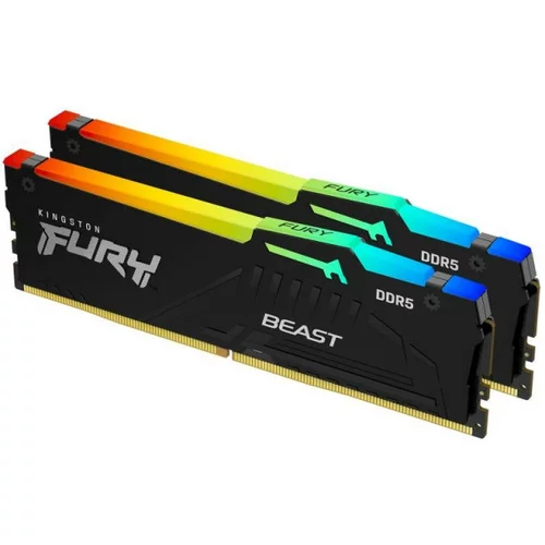 Kingston FURY Beast RGB/DDR5/komplet/64 GB: 2 x 32 GB/DIMM 288-pin/6000 MHz / PC5-48000/unbuffered KF560C36BBEAK2-64