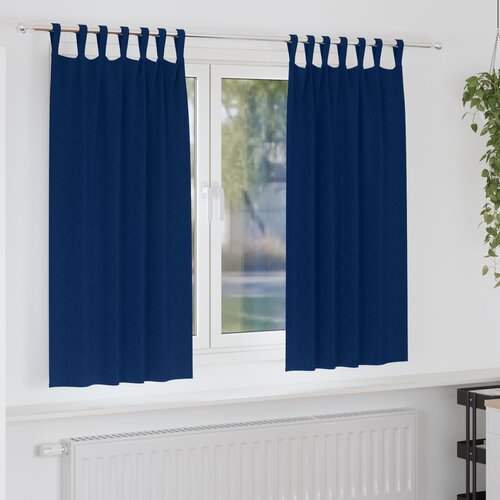 vidaXL Zavjese sa zavjesama 2 pcs Tamno plava Poliester Cijene