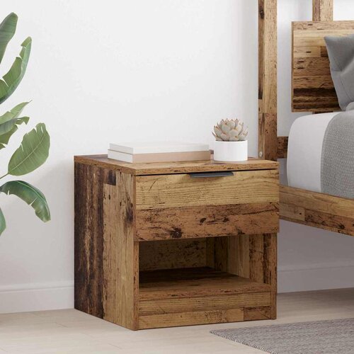 VidaXL Ormarić za krevet s ladicama 2 pcs Staro drvo 40 x 39 x 40 cm Slike