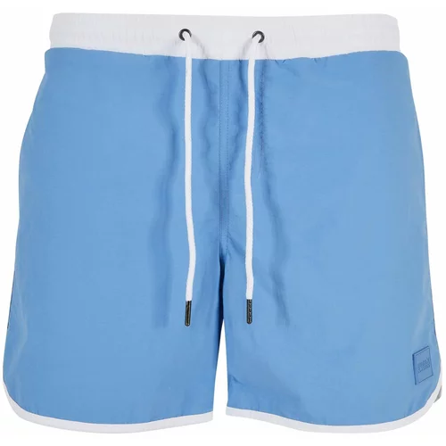 Urban Classics Kratke kopalne hlače svetlo modra / bela