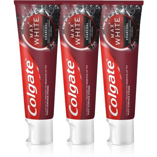 Colgate Max White Charcoal pasta za izbjeljivanje s aktivnim ugljenom 3 x 75 ml Slike