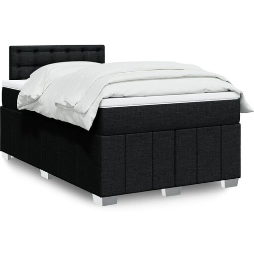 vidaXL Krevet s oprugama i madracem crni 120 x 200cm od tkanine Cijene