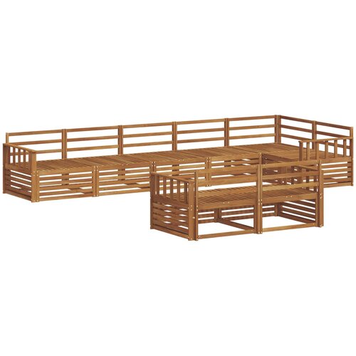  Set vanjskih sofa 8 kom. Prirodna Čvrsto drvo akacije Smeđa 406 x 168,5 x 73 cm Slike