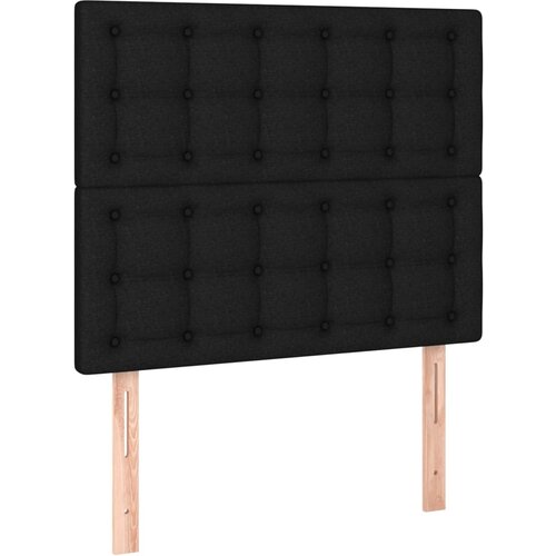 Maison Chic Posteljno vzglavje - Vzglavna omarica 2 kosa črno 80x5x78/88 cm blago, (22077437) Slike