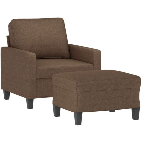  Fotelja s tabureom smeđa 60 cm od tkanine Slike
