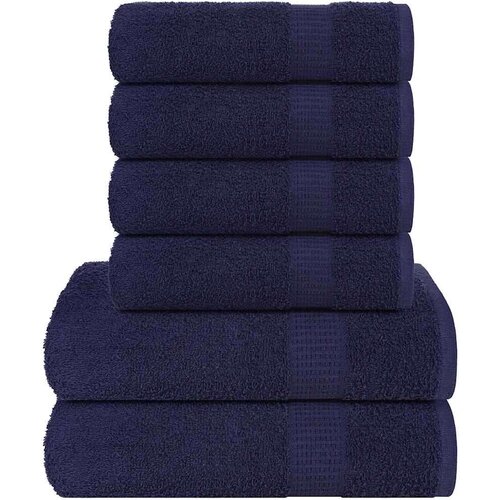 VidaXL 6-dijelni set ručnika modri 360 gsm 100 % pamuk Slike