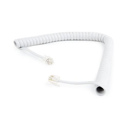  Telefonski spiralni kabl za slusalicu 2m sa konektorima RJ-10, TC4P4CS-2M-W, white, GEMBIRD Cene