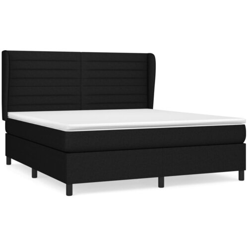 VidaXL Box spring postelja z vzmetnico črna 160x200 cm blago, (20896290) Slike