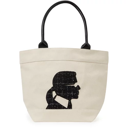 Karl Lagerfeld Nakupovalna torba ecru / črna